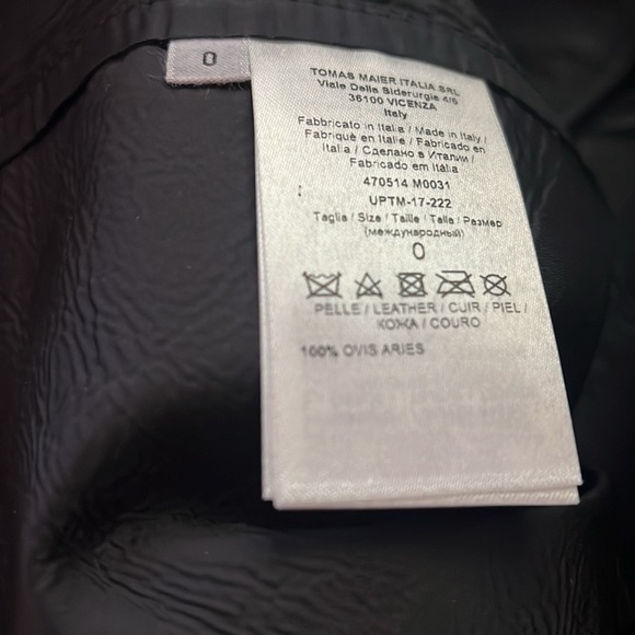 Tomas Maier Sz 0 Black Leather Midi Skirt New with Tags - Picture 7 of 9